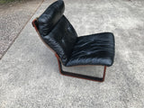 Black Leather Tessa Sling Chair - Marlborough Antiques