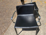 Leather Chairs 1970s Mid Century Chrome and Leather - Marlborough Antiques